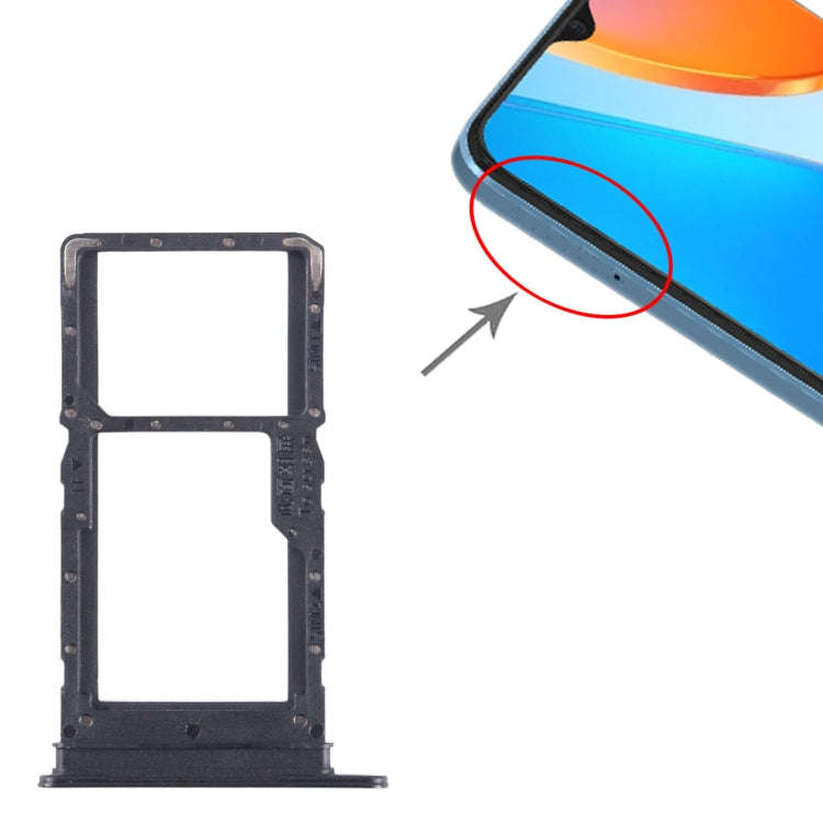 For Honor X6 SIM + SIM / Micro SD Card Tray (Black)