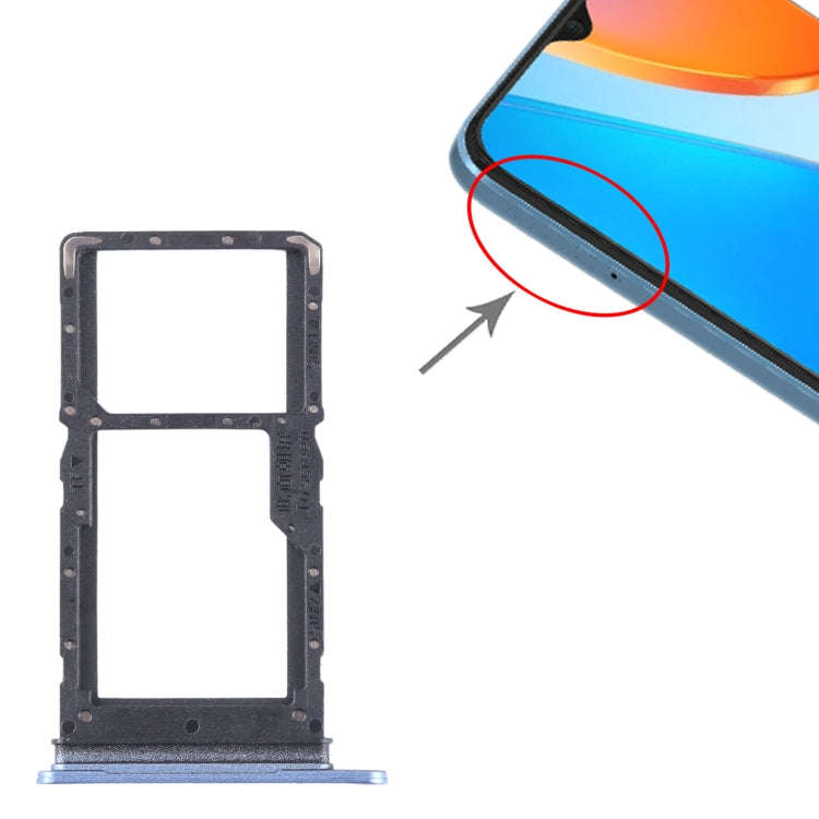 For Honor X6 SIM + SIM / Micro SD Card Tray (Blue)