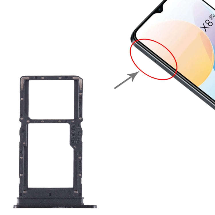 For Honor X8 5G SIM + SIM / Micro SD Card Tray (Black)