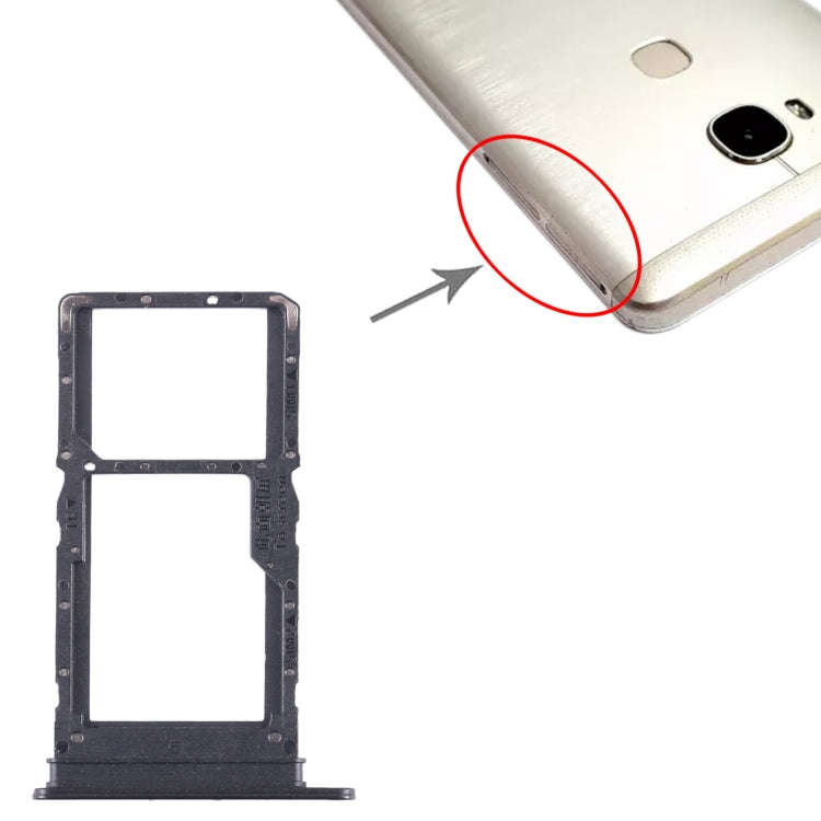 For Honor X5 SIM + SIM / Micro SD Card Tray (Black)