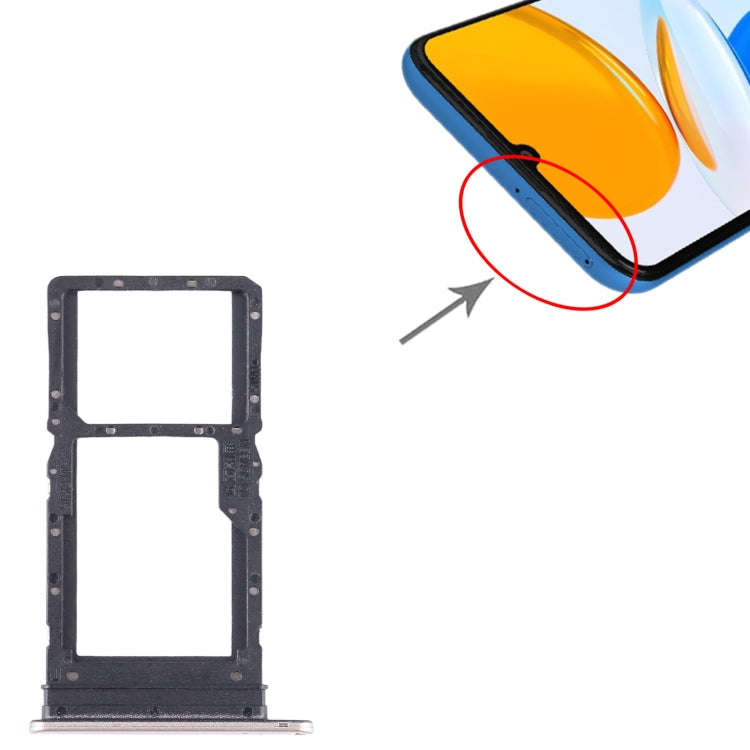 For Honor X7 SIM + SIM / Micro SD Card Tray (Gold)
