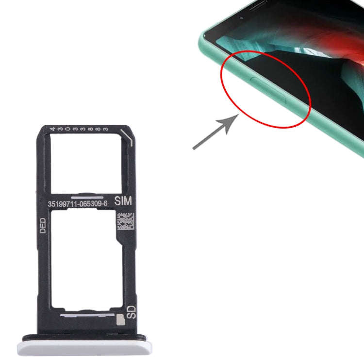For Sony Xperia 10 II Original SIM + Micro SD Card Tray (White)