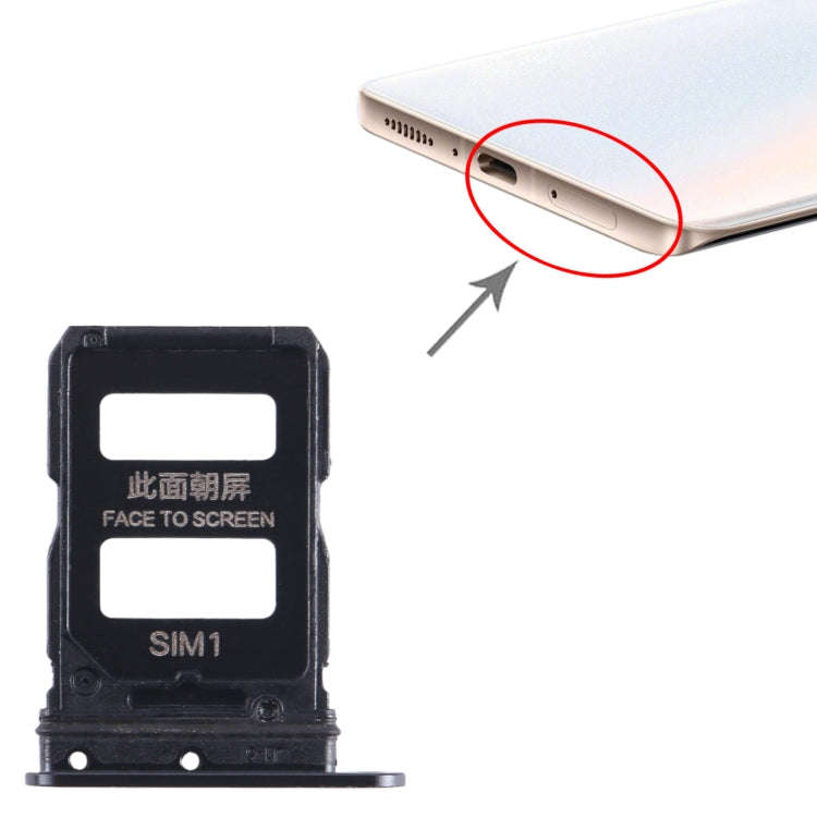For Xiaomi Civi 1S SIM Card Tray + SIM Card Tray (Black)