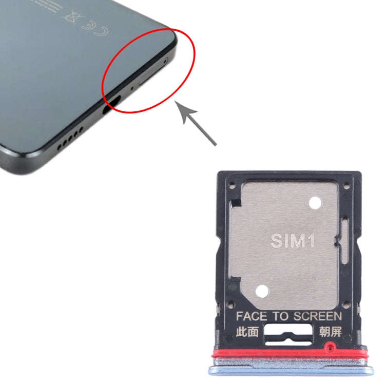 For Xiaomi Poco X4 GT SIM Card Tray + SIM Card Tray / Micro SD Card Tray (Blue)