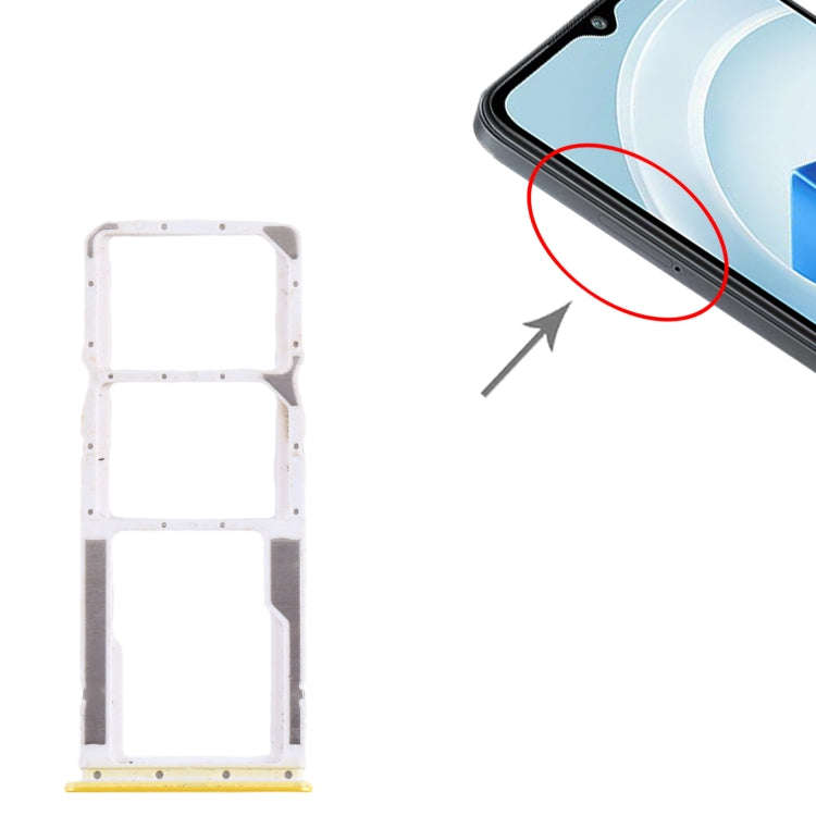 For Xiaomi Poco M5 4G SIM Card Tray + SIM Card Tray + Micro SD Card Tray (Yellow)