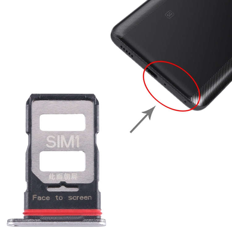 For Xiaomi Redmi K60 SIM Card Tray + SIM Card Tray (Silver)
