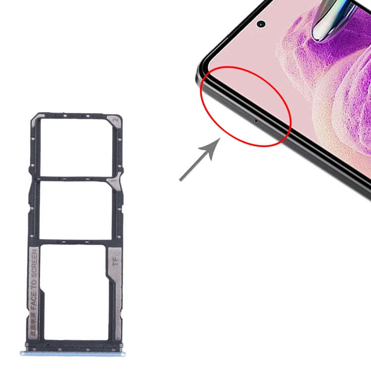 For Xiaomi Redmi Note 12s SIM Card Tray + SIM Card Tray + Micro SD Card Tray (Blue)