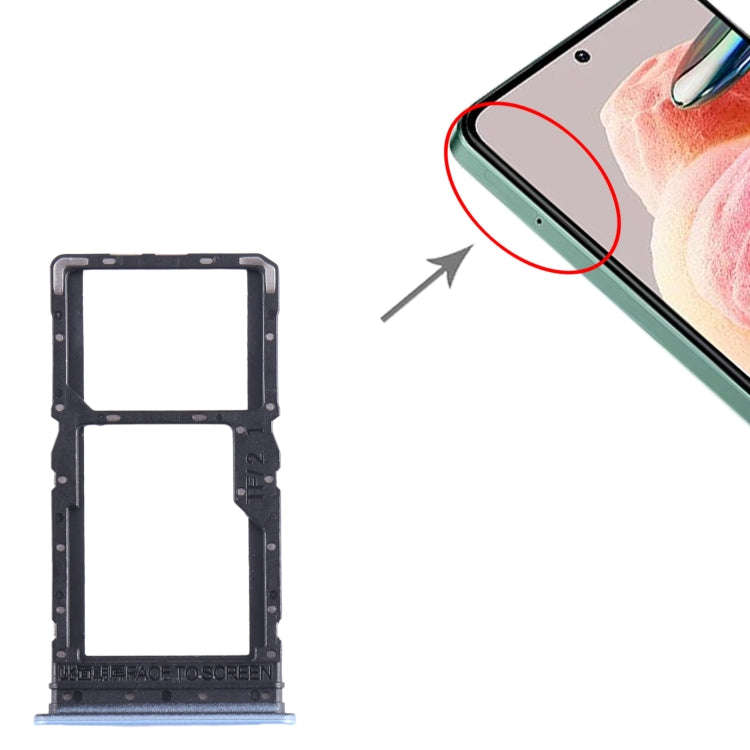 For Xiaomi Redmi 12 5G SIM Card Tray + SIM Card Tray / Micro SD Card Tray (Blue)