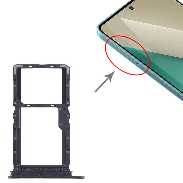 For Xiaomi Note 13 SIM Card Tray + SIM / Micro SD Card Tray (Black)
