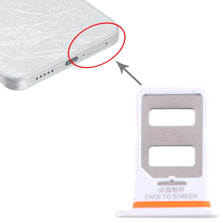 For Xiaomi Note 13 Pro SIM Card Tray + SIM Card Tray (White)