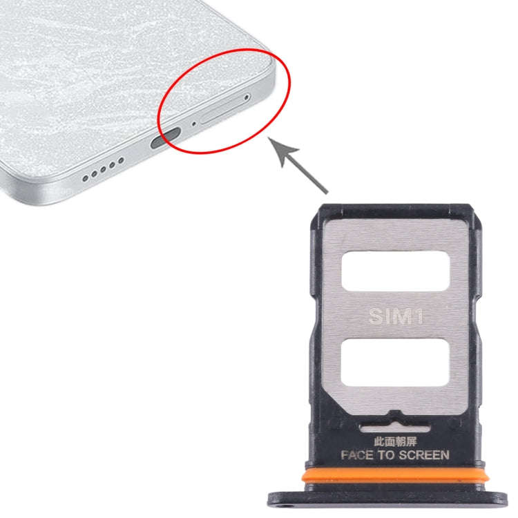 For Xiaomi Note 13 Pro+ SIM Card Tray + SIM Card Tray (Black)
