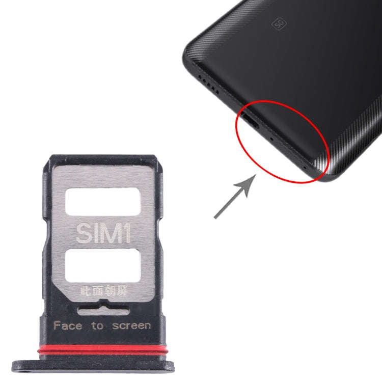 For Xiaomi Poco F5 Pro SIM Card Tray + SIM Card Tray (Black)