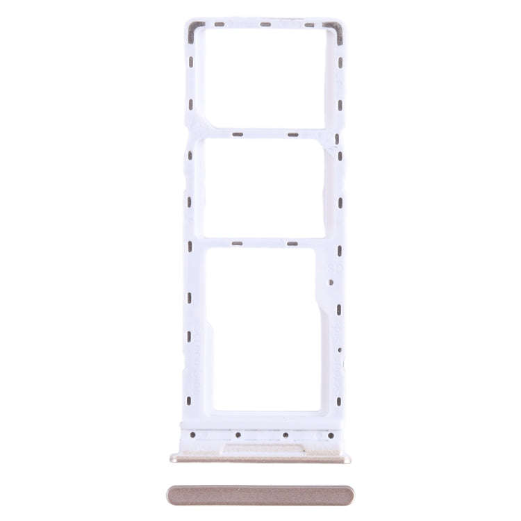 For Tecno Camon 18 SIM Card Tray + SIM Card Tray + Micro SD Card Tray (Gold)