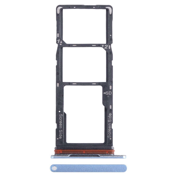 For Tecno Spark Go 2023 BF7n SIM Card Tray + SIM Card Tray + Micro SD Card Tray (Blue)