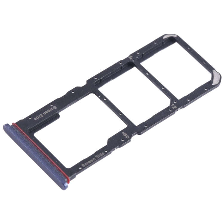 For Tecno Spark 10 Pro KI7 SIM Card Tray + SIM Card Tray + Micro SD Card Tray (Blue)