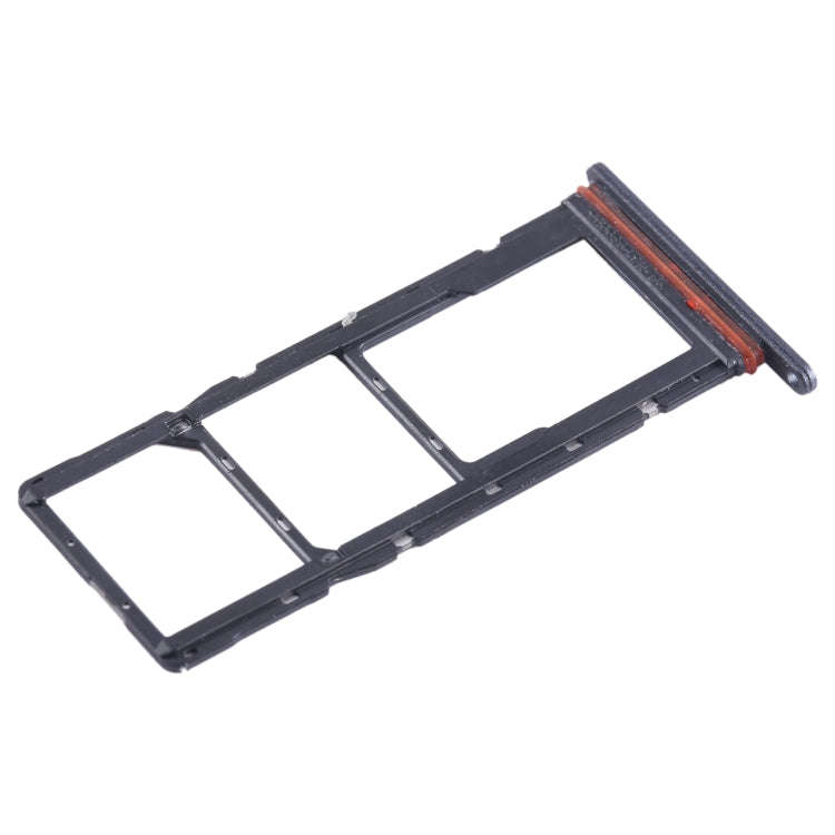 For Tecno Pop 7 BF6 SIM Card Tray + SIM Card Tray + Micro SD Card Tray (Black)
