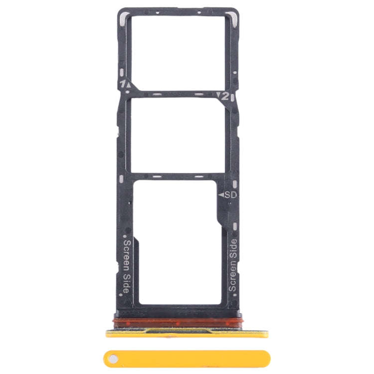 For Tecno Pop 7 BF6 SIM Card Tray + SIM Card Tray + Micro SD Card Tray (Orange)