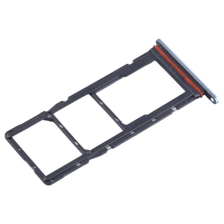 For Tecno Pop 7 BF6 SIM Card Tray + SIM Card Tray + Micro SD Card Tray (Blue)