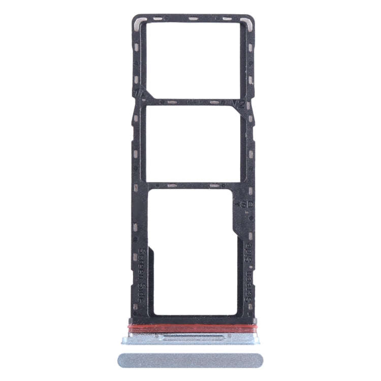 For Infinix Hot 11 X662 SIM Card Tray + SIM Card Tray + Micro SD Card Tray (Silver)