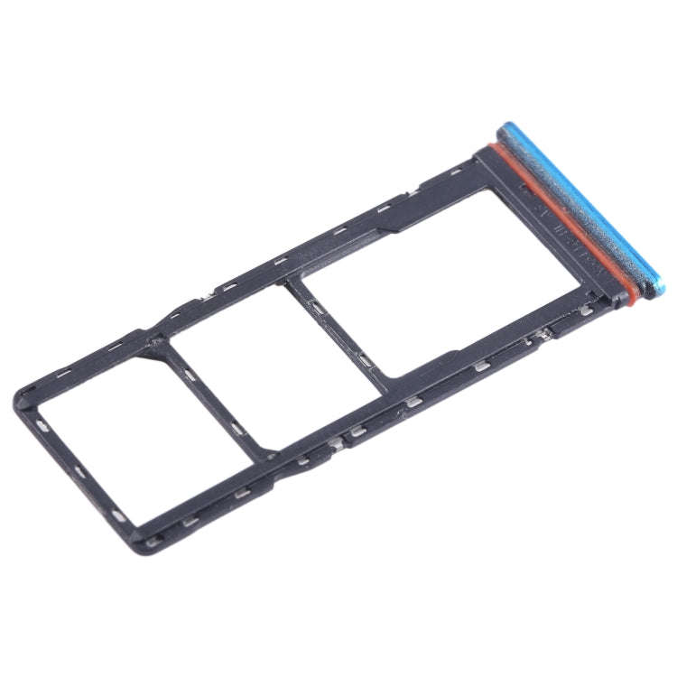 For Infinix Smart 6 X6511B SIM Card Tray + SIM Card Tray + Micro SD Card Tray (Blue)