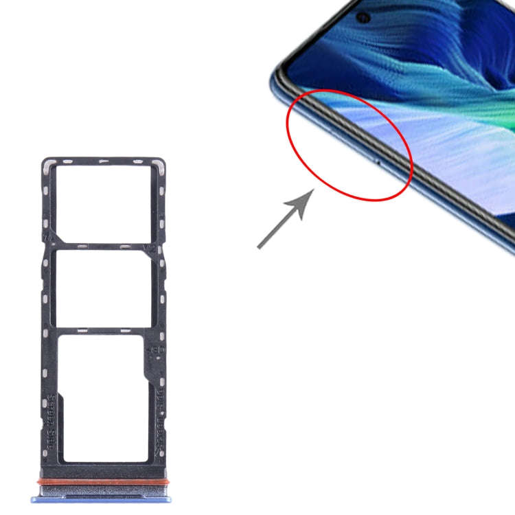 For Infinix Note 11i SIM Card Tray + SIM Card Tray + Micro SD Card Tray (Blue)