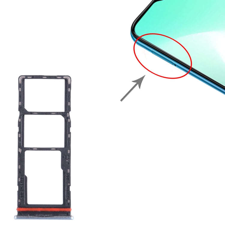For Infinix Hot 11 Play SIM Card Tray + SIM Card Tray + Micro SD Card Tray (Blue)