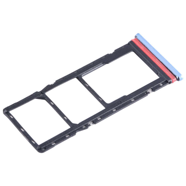 For Infinix Hot 12i X665B SIM Card Tray + SIM Card Tray + Micro SD Card Tray (Blue)