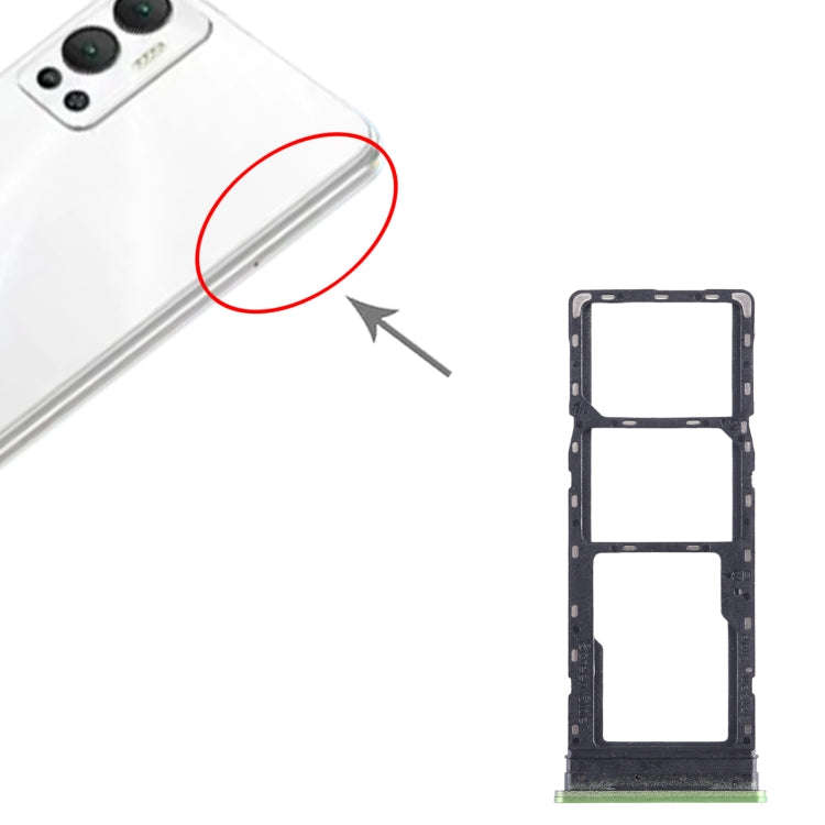 For Infinix Hot 12 X6817 SIM Card Tray + SIM Card Tray + Micro SD Card Tray (Green)