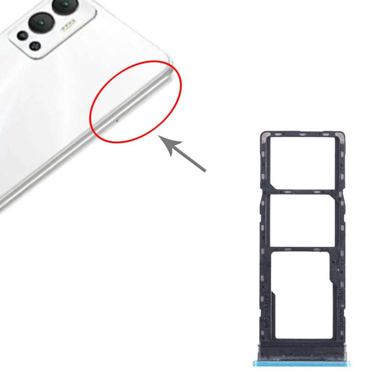 For Infinix Hot 12 X6817 SIM Card Tray + SIM Card Tray + Micro SD Card Tray (Blue)