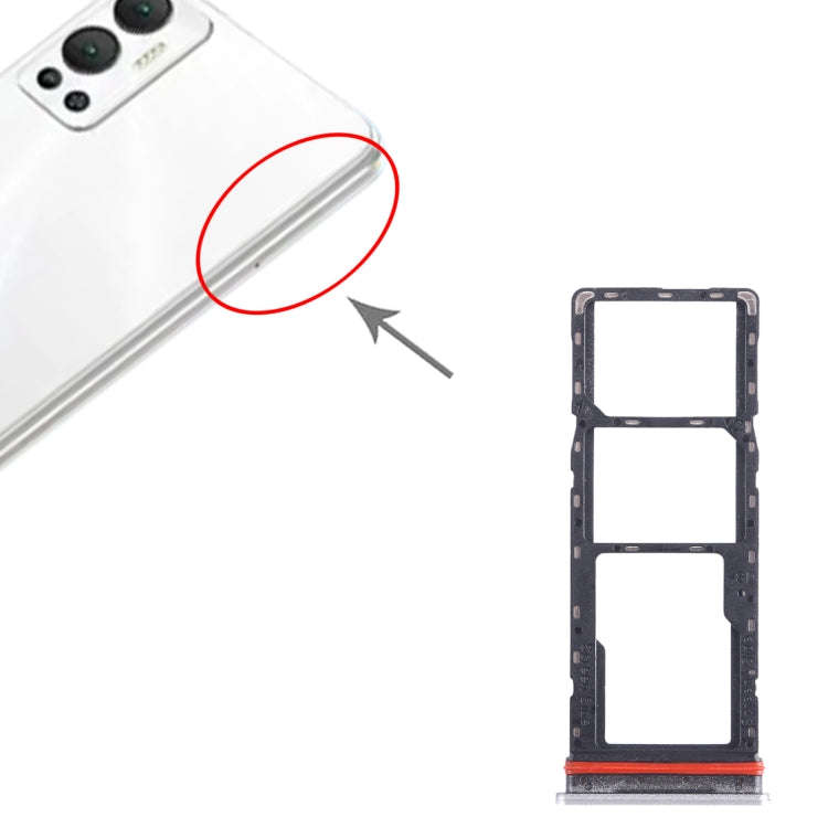 For Infinix Hot 12 X6817 SIM Card Tray + SIM Card Tray + Micro SD Card Tray (Silver)
