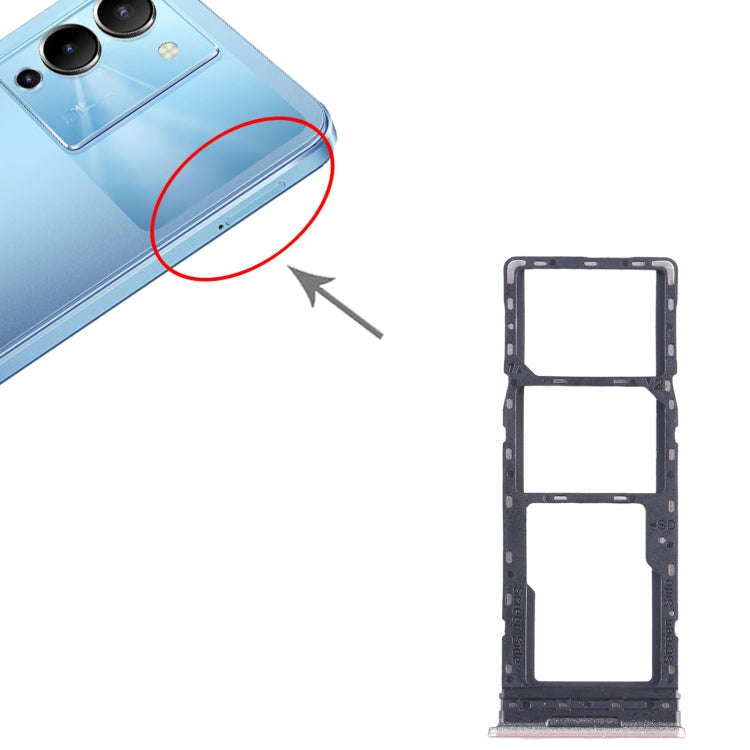 For Infinix Note 12 4G X663 SIM Card Tray + SIM Card Tray + Micro SD Card Tray (Gold)