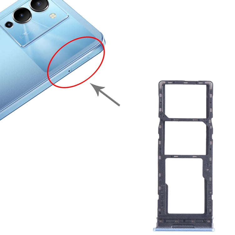 For Infinix Note 12 4G X663 SIM Card Tray + SIM Card Tray + Micro SD Card Tray (Blue)