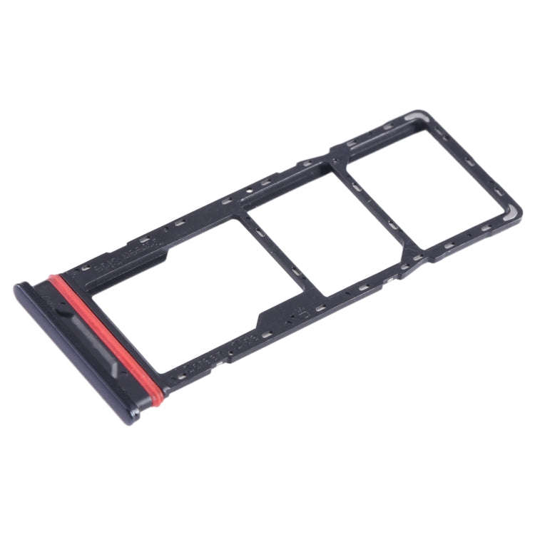 For Infinix Smart 6 Plus India X6823 SIM Card Tray + SIM Card Tray + Micro SD Card Tray (Black)