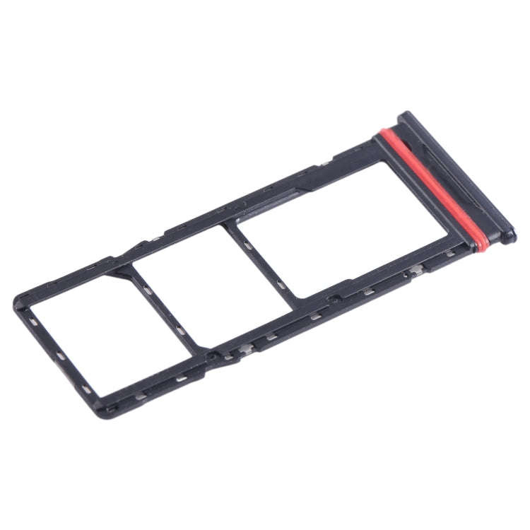 For Infinix Smart 6 Plus India X6823 SIM Card Tray + SIM Card Tray + Micro SD Card Tray (Black)