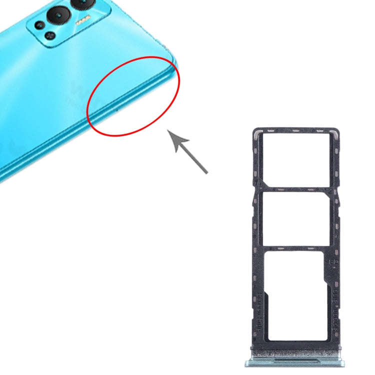 For Infinix Hot 20i X665 SIM Card Tray + SIM Card Tray + Micro SD Card Tray (Green)