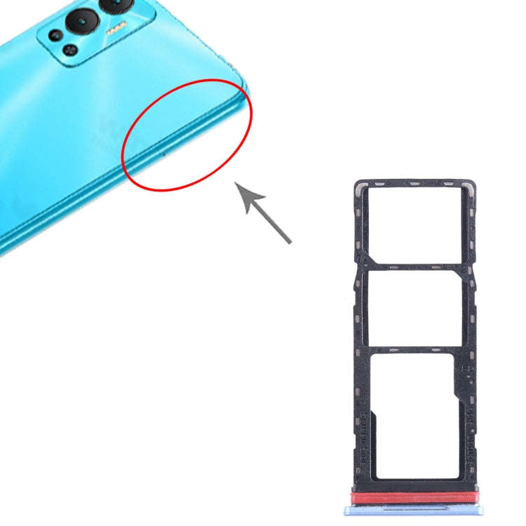 For Infinix Hot 20i X665 SIM Card Tray + SIM Card Tray + Micro SD Card Tray (Blue)