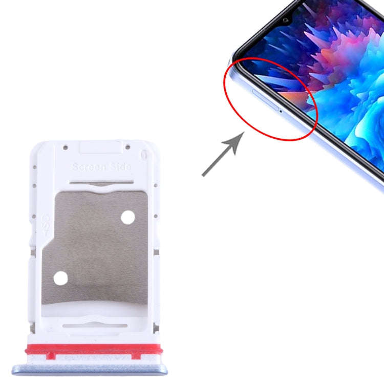 For Infinix Hot 20 5G X666 SIM Card Tray + SIM Card Tray + Micro SD Card Tray (Blue)