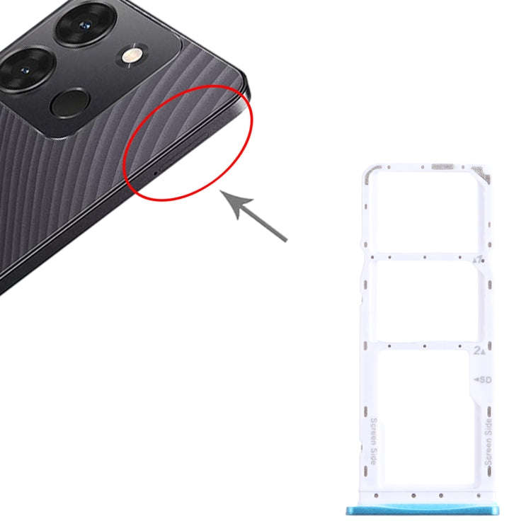 For Infinix Smart 7 India X6517 SIM Card Tray + SIM Card Tray + Micro SD Card Tray (Green)