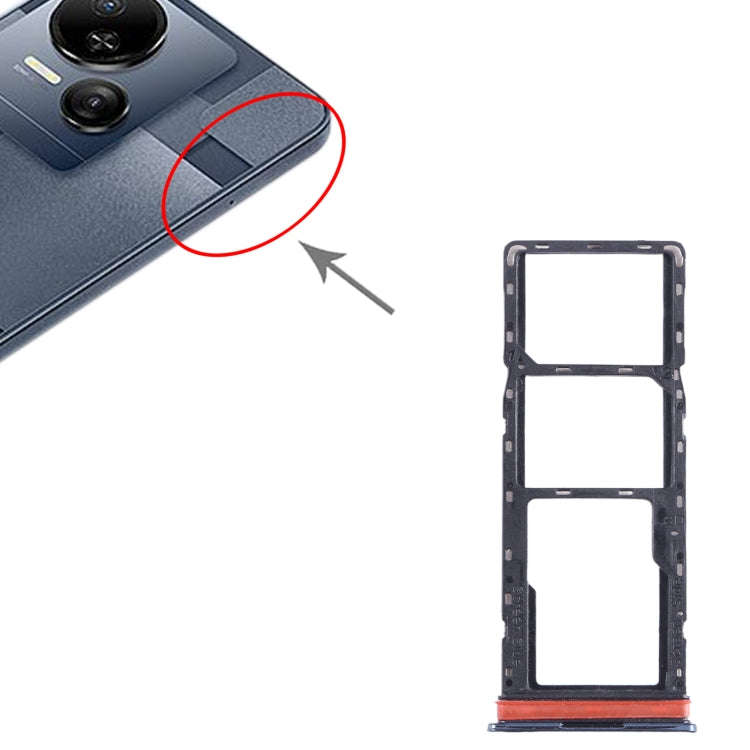 For Tecno Spark 10 SIM Card Tray + SIM Card Tray + Micro SD Card Tray (Black)