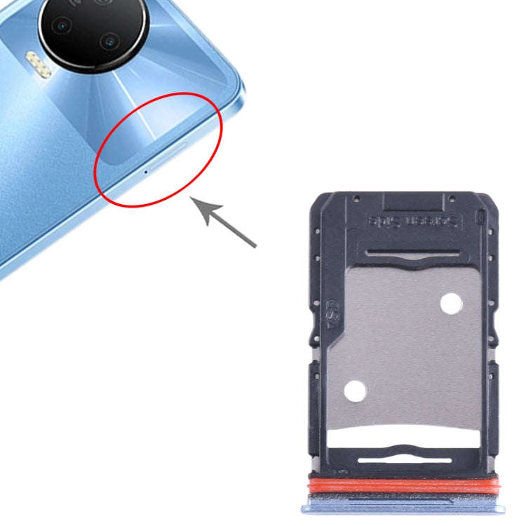 For Infinix Note 12 Pro 4G SIM Card Tray + SIM Card Tray + Micro SD Card Tray (Blue)