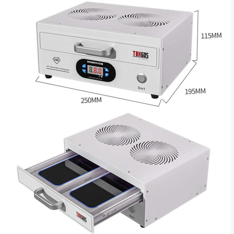 TBK 605 100W Mini UV Curing Lamp Box 48 LEDs Curved Surface Screen UV Curing Box, AU Plug