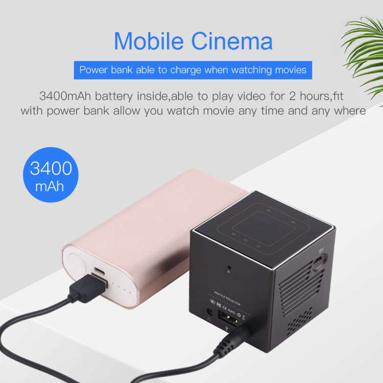 C80 DLP portable HD Projector 120-inch Giant Screen Projector Blu-ray 4K, Android 7.1.2, 2GB + 16...