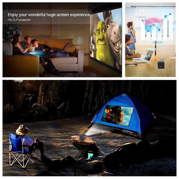 C80 DLP portable HD Projector 120-inch Giant Screen Projector Blu-ray 4K, Android 7.1.2, 2GB + 16...