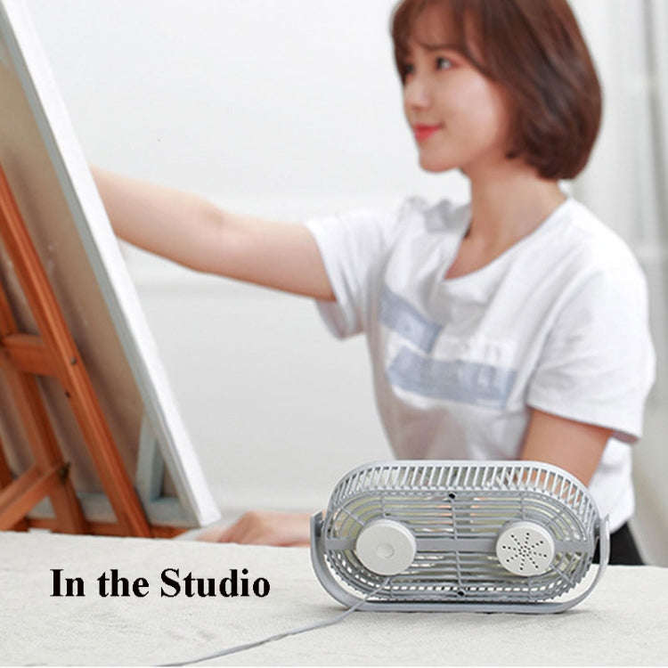 Small Bean Desktop Desktop Double Leaf Usb Mini Fan(Green)