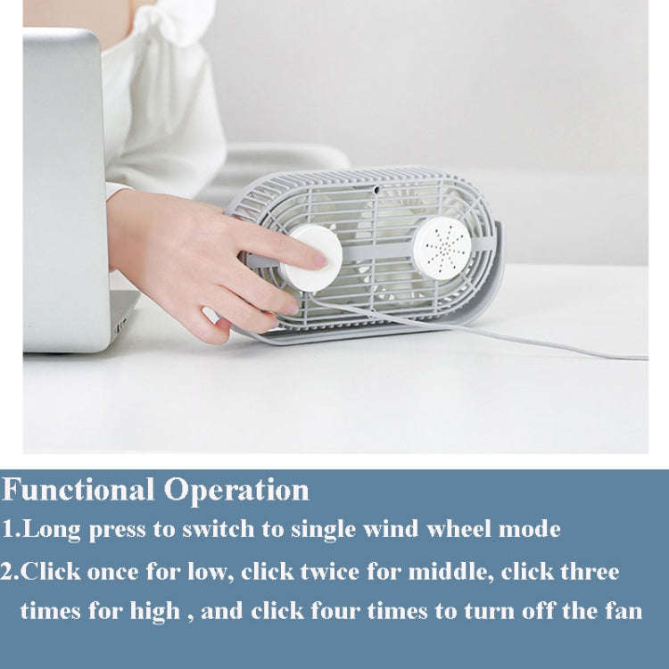 Small Bean Desktop Desktop Double Leaf Usb Mini Fan(Green)