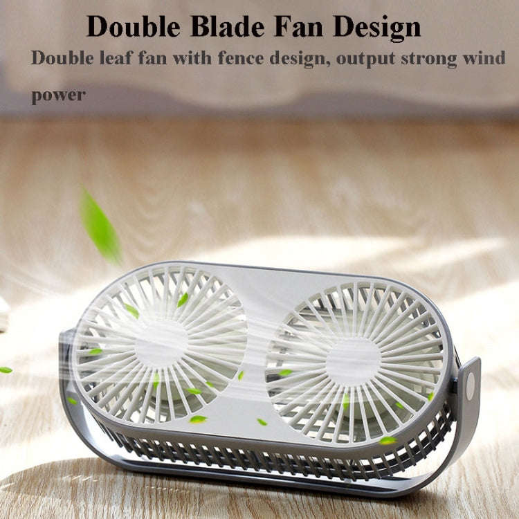 Small Bean Desktop Desktop Double Leaf Usb Mini Fan(Pink)