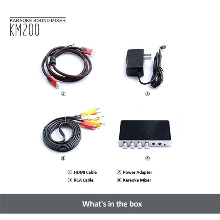 KM200 Portable Digital Stereo Audio Echo System Machine HDMI Karaoke Mixer Amplifier 4K/2K TV PC ...