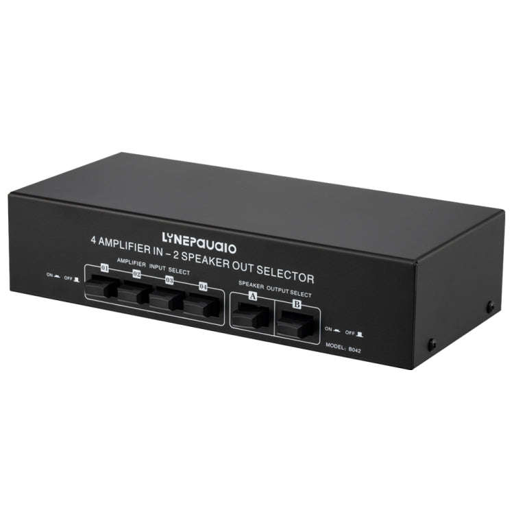 B042 4-in 2-out Power Amplifier Sound Switcher Loudspeaker Switch Distributor, 300W Per Channel L...