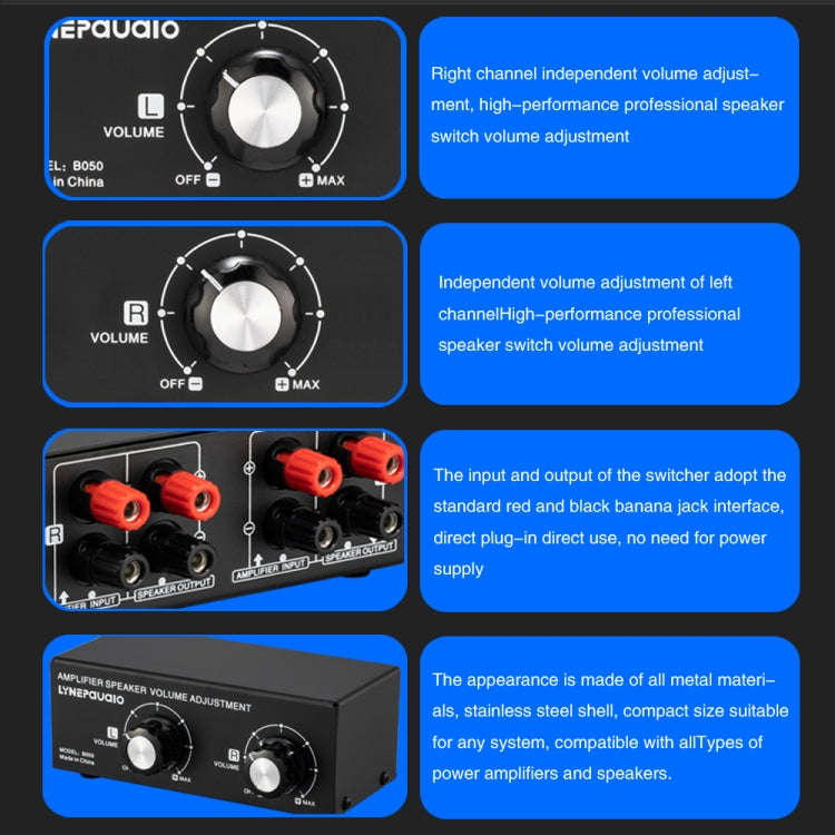B050  Passive Speaker Volume Adjustment Controller,  Left And Right Channel Independent Volume Ad...