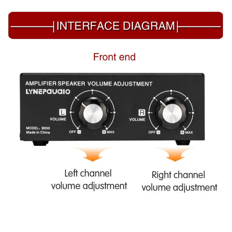 B050  Passive Speaker Volume Adjustment Controller,  Left And Right Channel Independent Volume Ad...